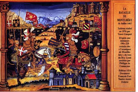 Tableau réalisé par Vasco Gasquet représentant la bataille de Montlhéry