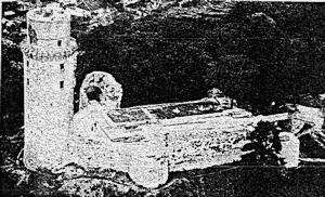 Photographie aérienne du château de Montlhéry (Salch)